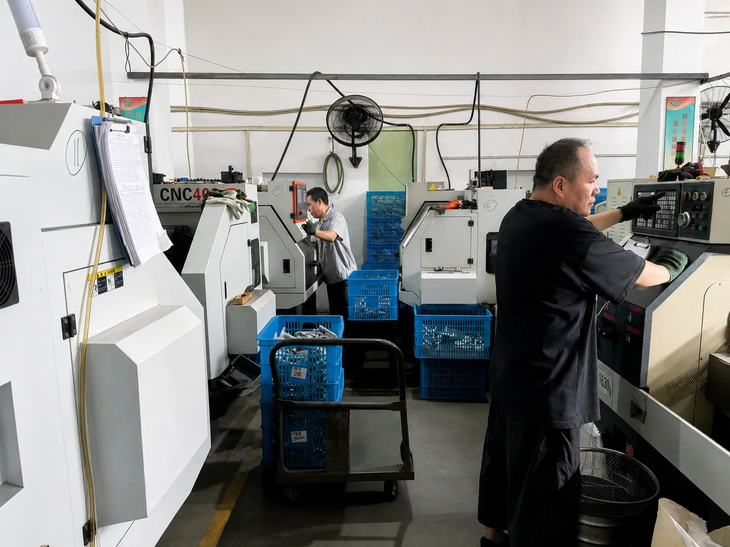 Production workshop with CNC equipment at the SHENGGUANG factory in Ruian